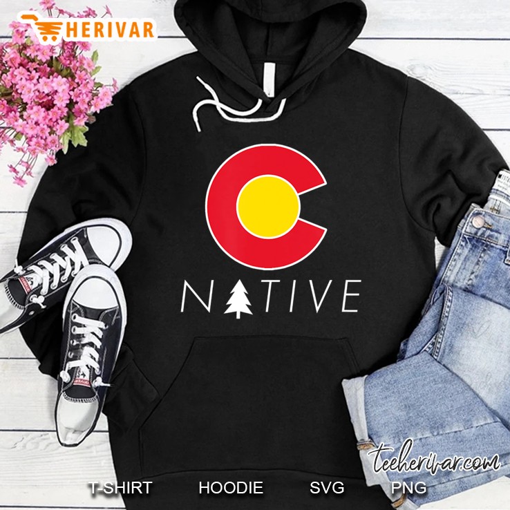 Colorado Native Colorado Flag Graphic Design Hoodie