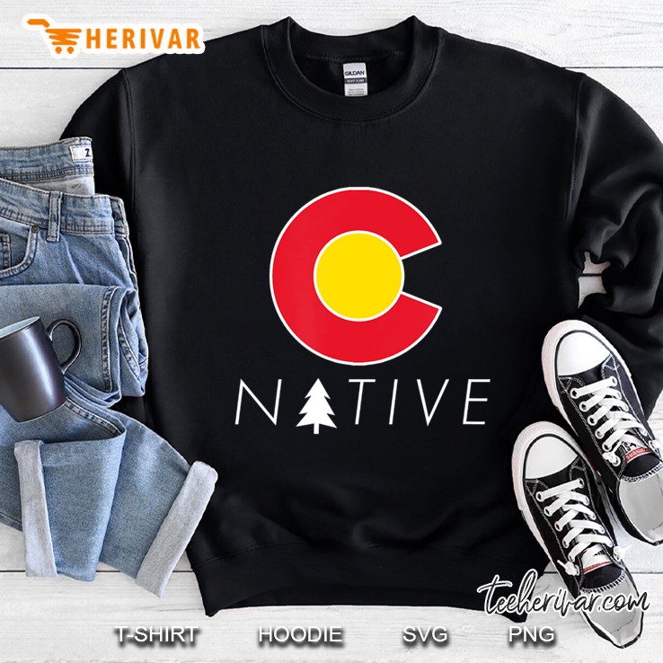 Colorado Native Colorado Flag Graphic Design Sweatshirt