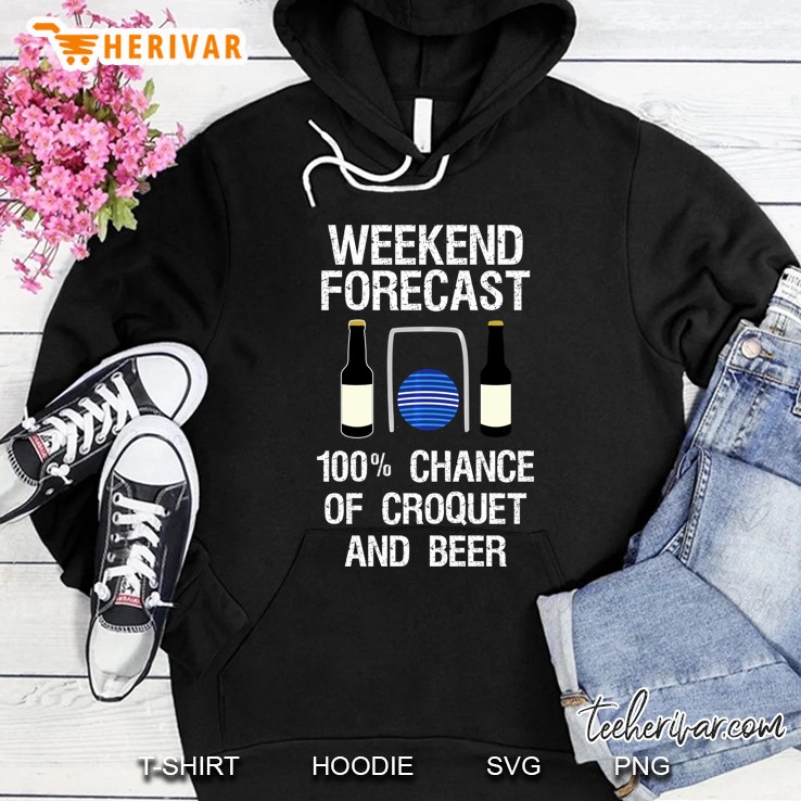 Croquet - Funny Croquet Weekend Forecast Beer Hoodie