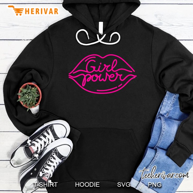 Girl Power Kiss Tshirt Cool Woman Feminist Movement Gift Hoodie