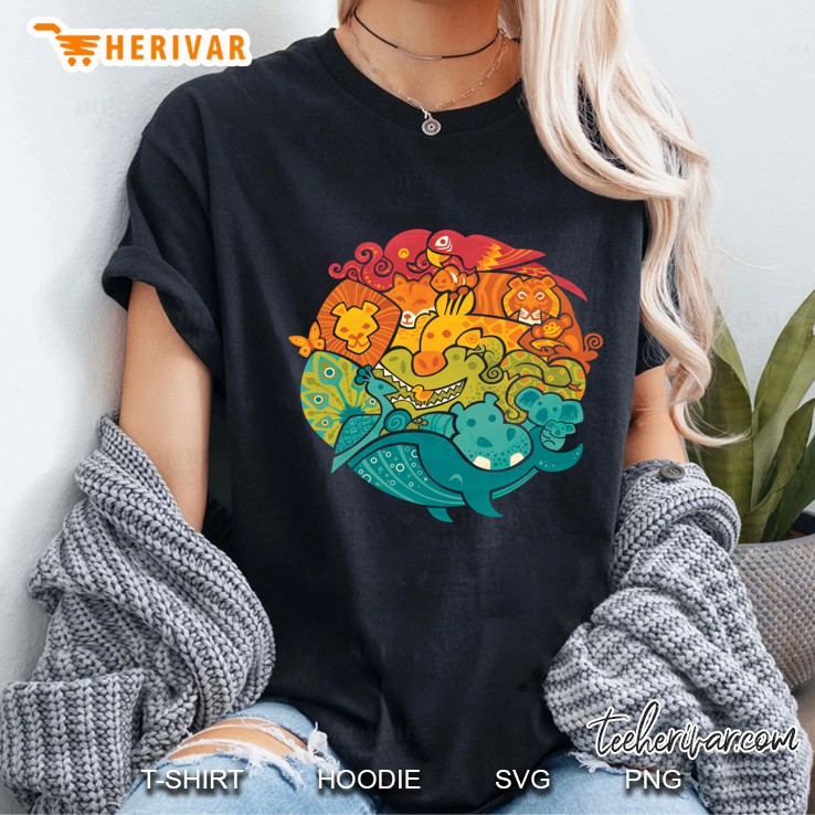 Animal Rainbow - Cream Ladies Tee