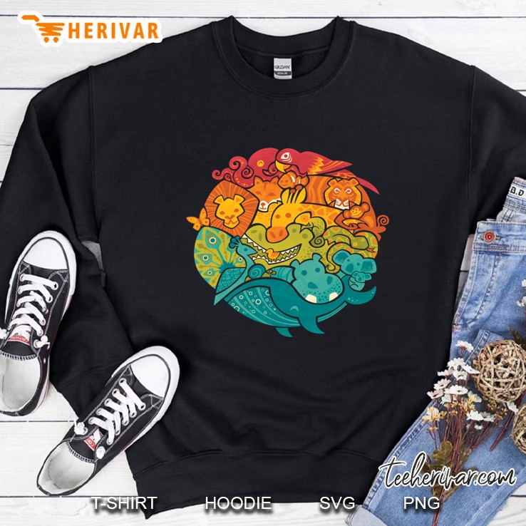 Animal Rainbow - Cream Sweatshirt