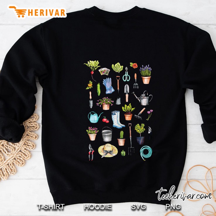 Garden Gear - Spring Gardening Pattern W Garden Tools & Supplies Sweatshirt