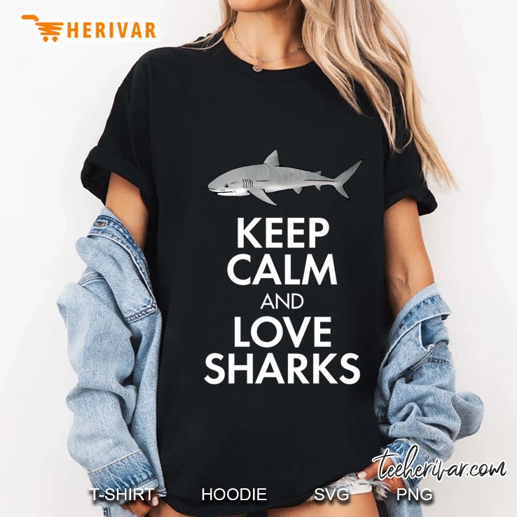 Keep Calm And Love Sharks Reversed Ladies Tee