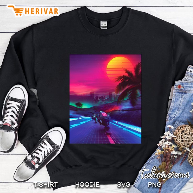 Synthwave Midnight Outrun Graphic Sweatshirt