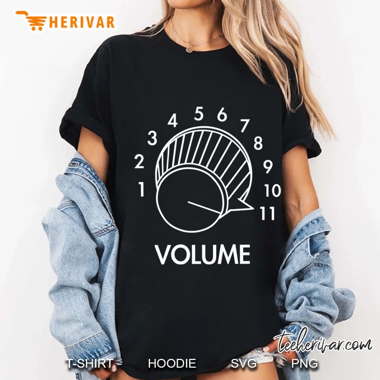 Volume Knob Up To 11 Spinal Tap Inspired Funny Guitar For Musicians Classic Ladies Tee