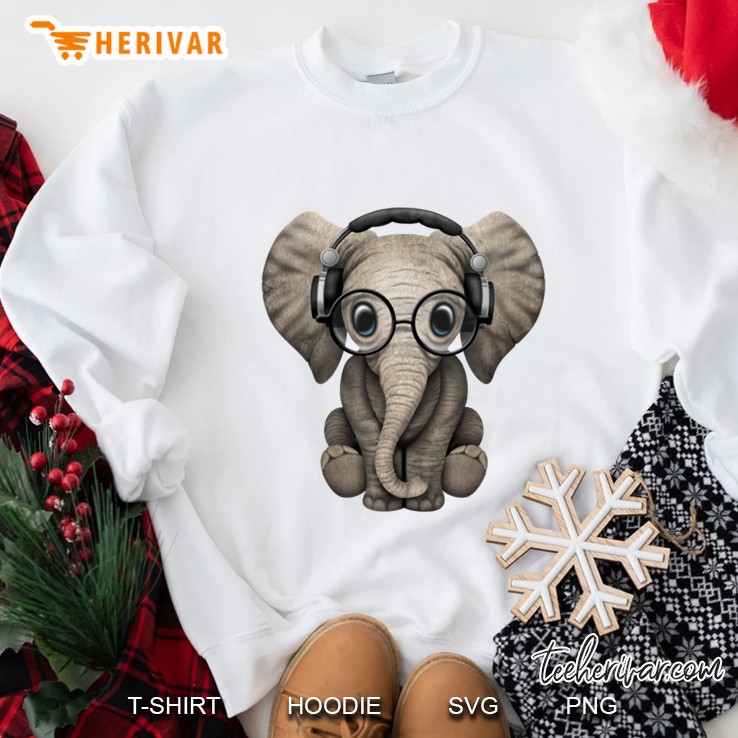 Cute Baby Elephant Dj Wearing Headphones And Glasses Classic Mugs