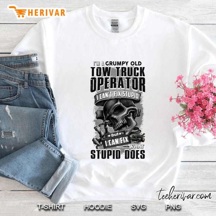 I'm A Grumpy Old Tow Truck Operator I Can't Fix Stupid Skull Version Mugs