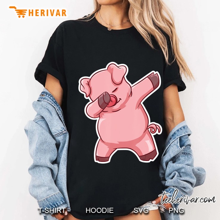 Dabbing Pig Butcher Tshirt Funny Farmer Ladies Tee