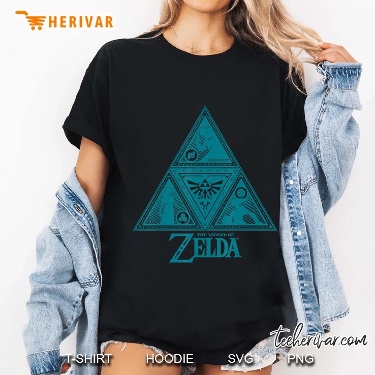 Legend Of Zelda Teal Triforce Symbolism Ladies Tee