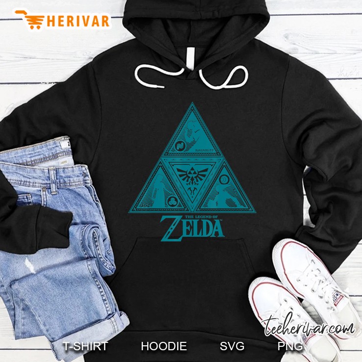 Legend Of Zelda Teal Triforce Symbolism Hoodie