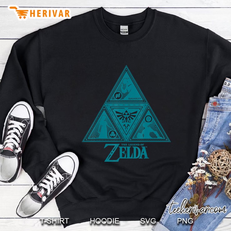 Legend Of Zelda Teal Triforce Symbolism Sweatshirt