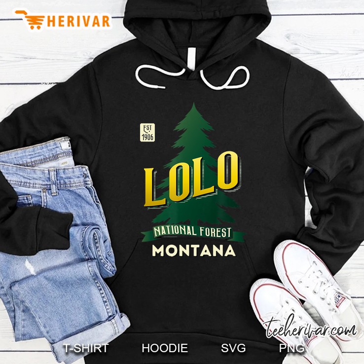 Lolo National Forest Montana Retro Logo Hoodie