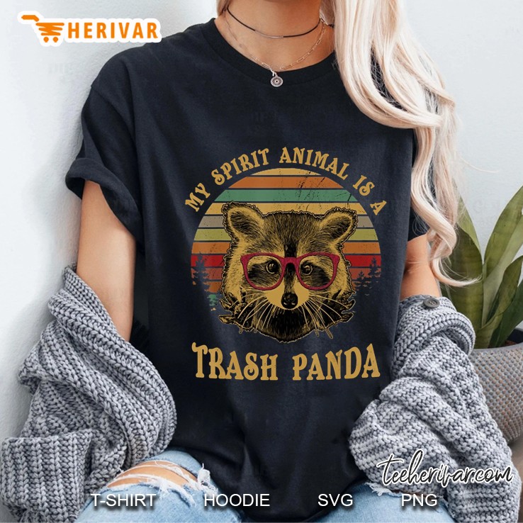 My Spirit Animal Is A Trash Panda Funny Racoon Gif Ladies Tee