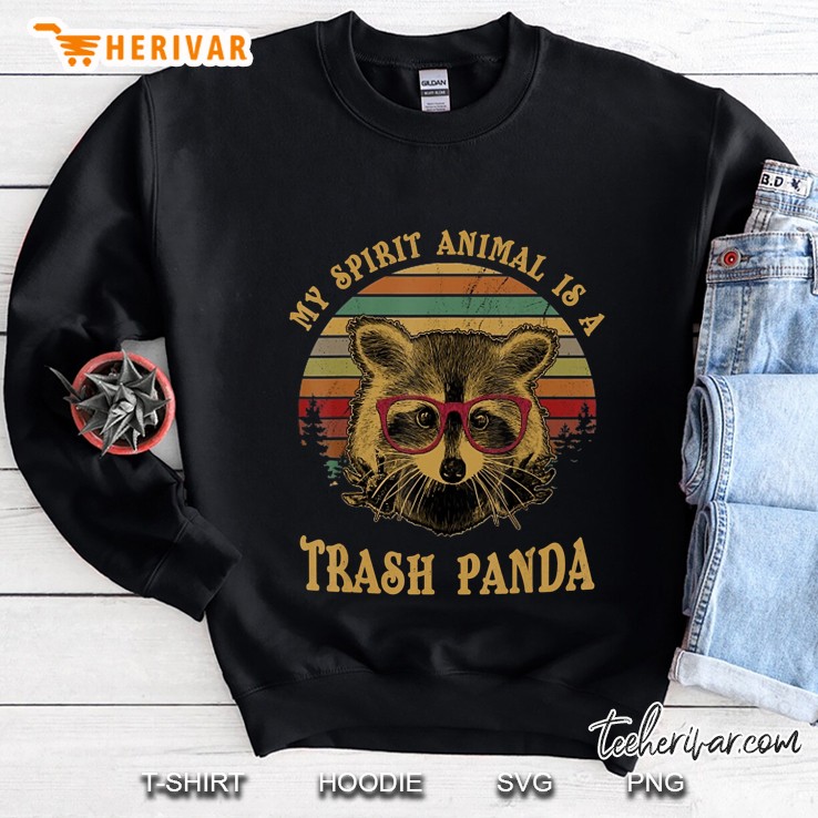 My Spirit Animal Is A Trash Panda Funny Racoon Gif Sweatshirt