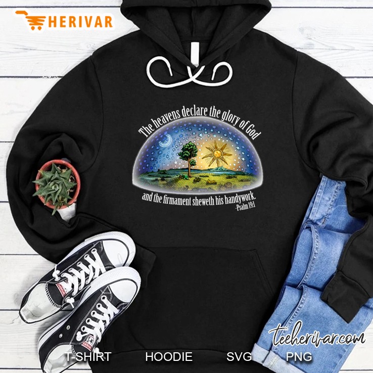 Flat Earth - Psalm 191 (The Firmament) Black Hoodie