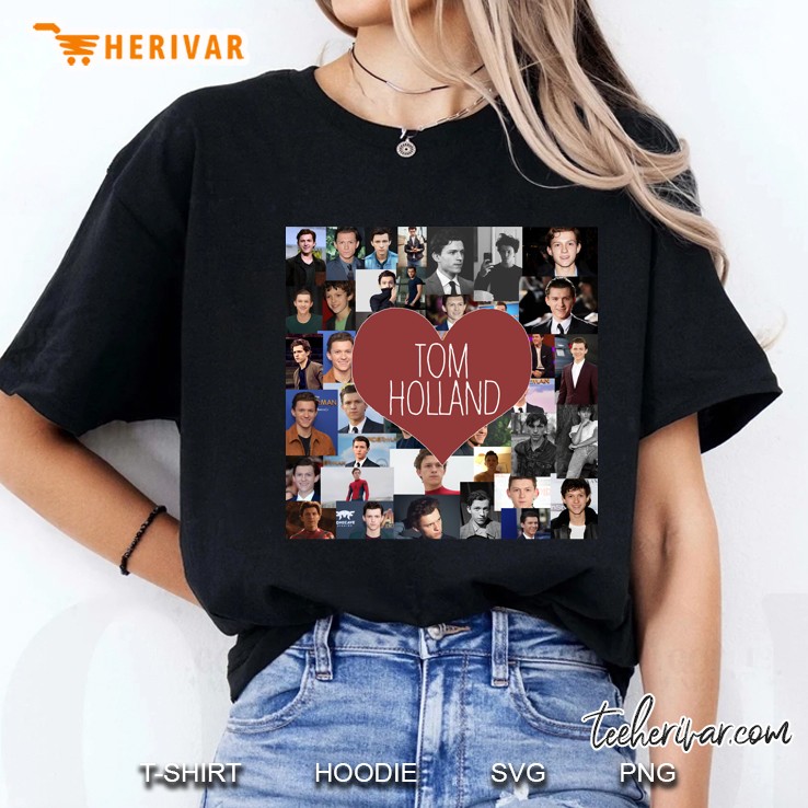 I Love Tom Holland Collage Ladies Tee