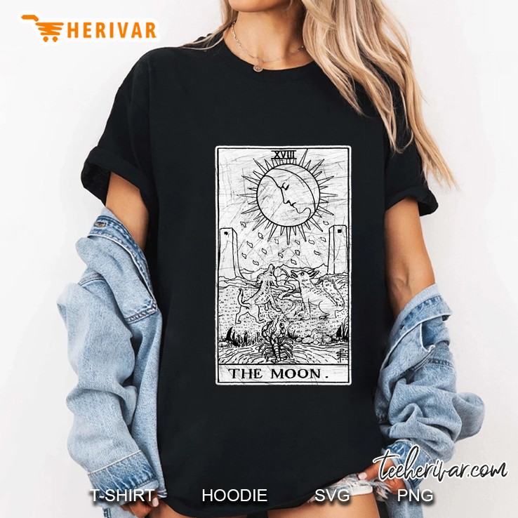 The Moon Tarot Card - Major Arcana - Fortune Telling - Occult Hoodie