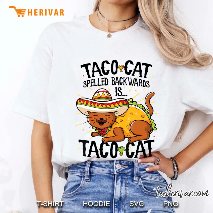 Cute Cat Tshirt, Tacocat Spelled Backwards Is Taco Ca Ladies Tee