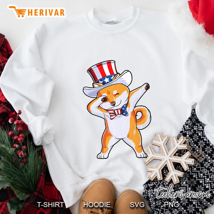Dabbing Uncle Sam Shiba Inu 4Th Of July Kids Boys Us Sweatshirt
