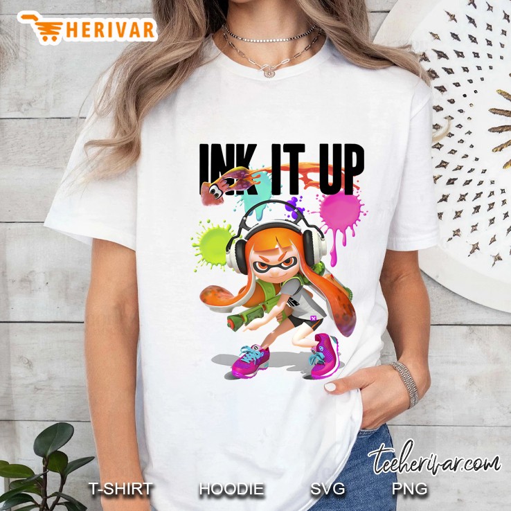 Splatoon Ink It Up Squid Inkling Splatter Poster Hoodie