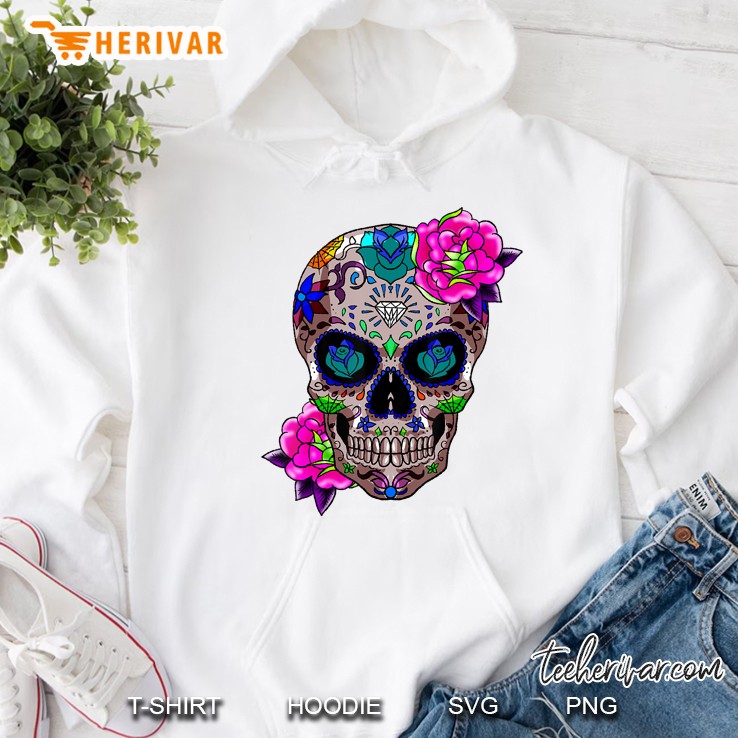 Sugar Skull Day Of The Dead Cool Bone Head Skulls Gift Idea Hoodie