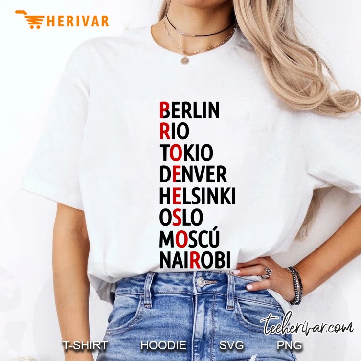 La Casa De Papel Names Of Cities Ladies Tee
