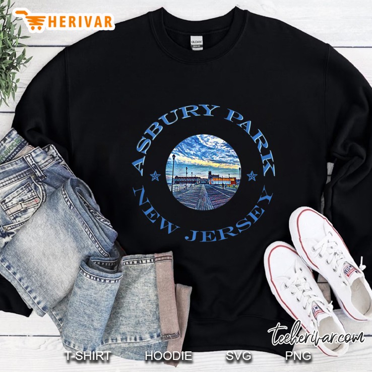 Asbury Park, New Jersey - Boardwalk, Beach Tank Top Sweatshirt