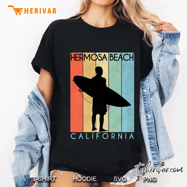 Hermosa Beach Vintage Retro 70S Throwback Surf Premium Ladies Tee