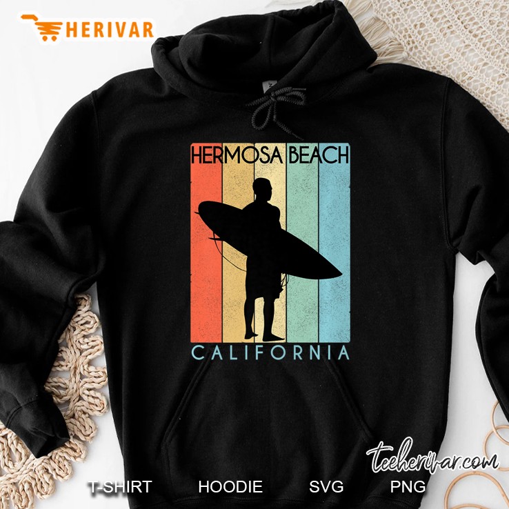 Hermosa Beach Vintage Retro 70S Throwback Surf Premium Hoodie