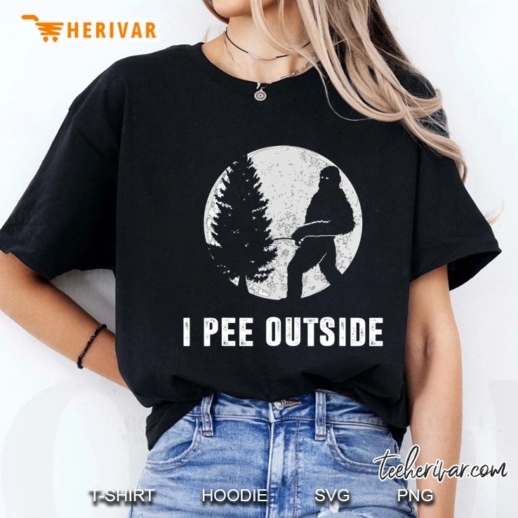 I Pee Outside Adult Humor Funny Sasquatch Bigfoot Camping Ladies Tee