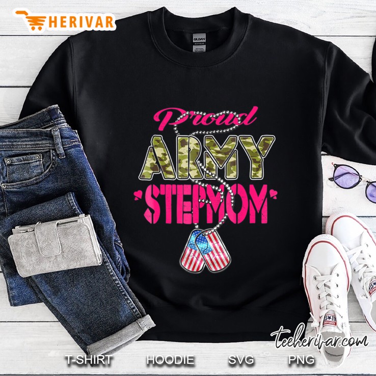 Proud Army Stepmom Shirt Military Family Shirts Mother Gifts Mugs