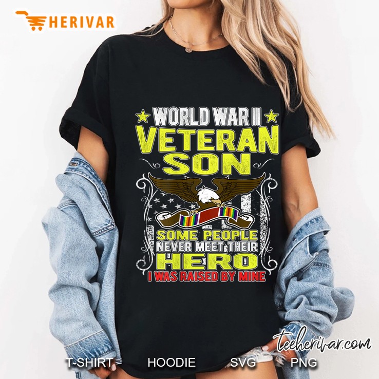 Proud World War 2 Veteran Son Military Ww 2 Veterans Family Hoodie