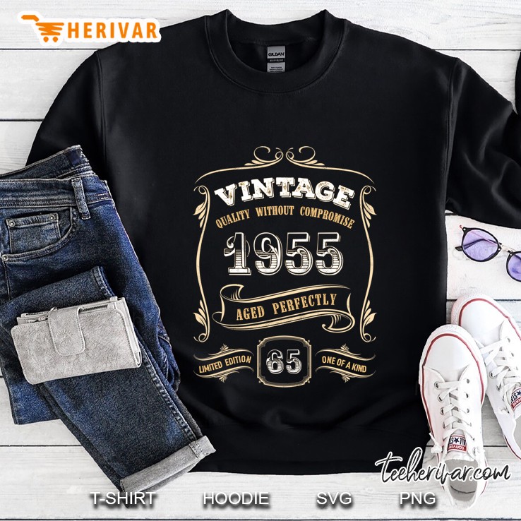65Th Birthday Gift Gold Vintage 1955 Aged Perfectly Sweatshirt