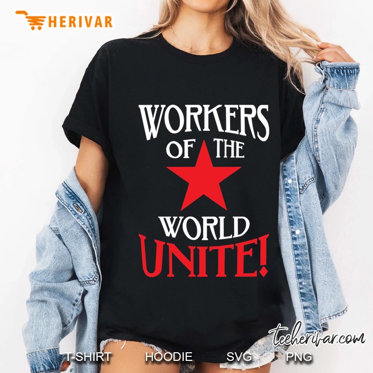 Workers Of The World Unite - Red Star & Slogan Ladies Tee