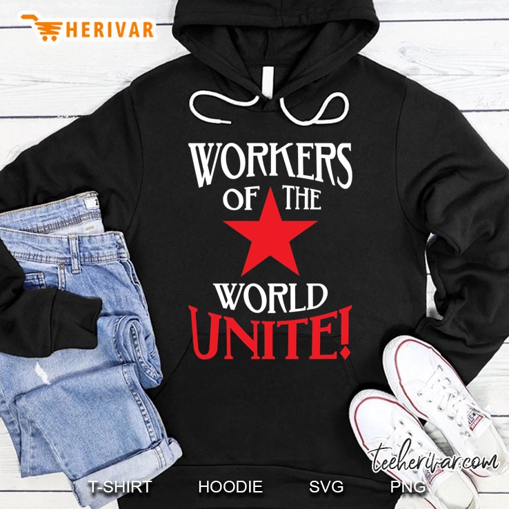 Workers Of The World Unite - Red Star & Slogan Hoodie
