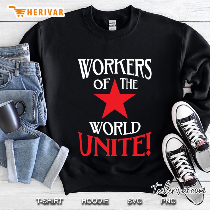 Workers Of The World Unite - Red Star & Slogan Sweatshirt