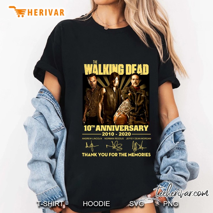 The Walking Dead 10Th Anniversary 2010-2020 Thank You For The Memories Ladies Tee