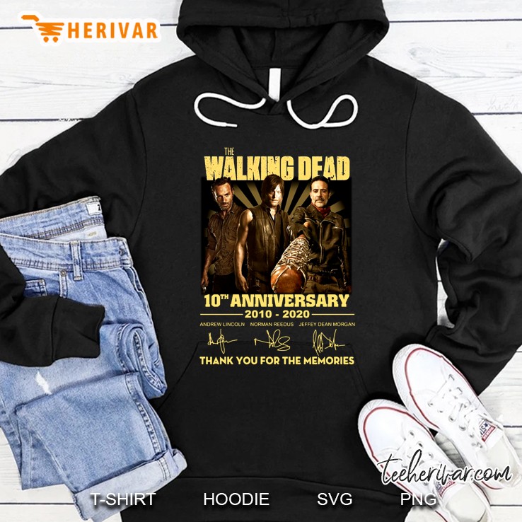The Walking Dead 10Th Anniversary 2010-2020 Thank You For The Memories Hoodie
