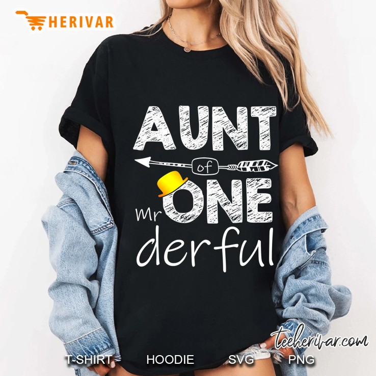 1St Birthday Boy Tee Aunt Of Mr Onederful Outfit Ladies Tee