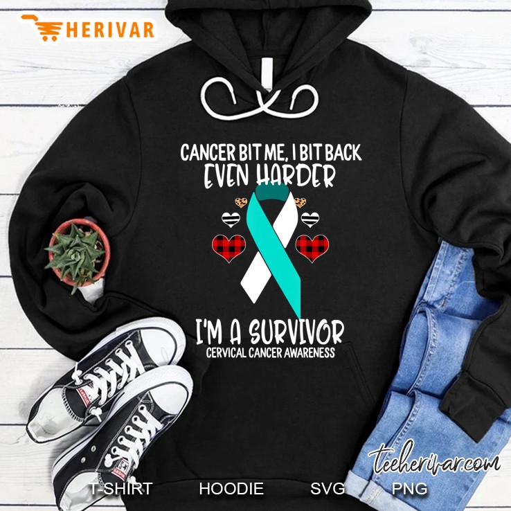 Cancer Bit Me I Bit Harder I'm Survivor Cervical Cancer Mugs