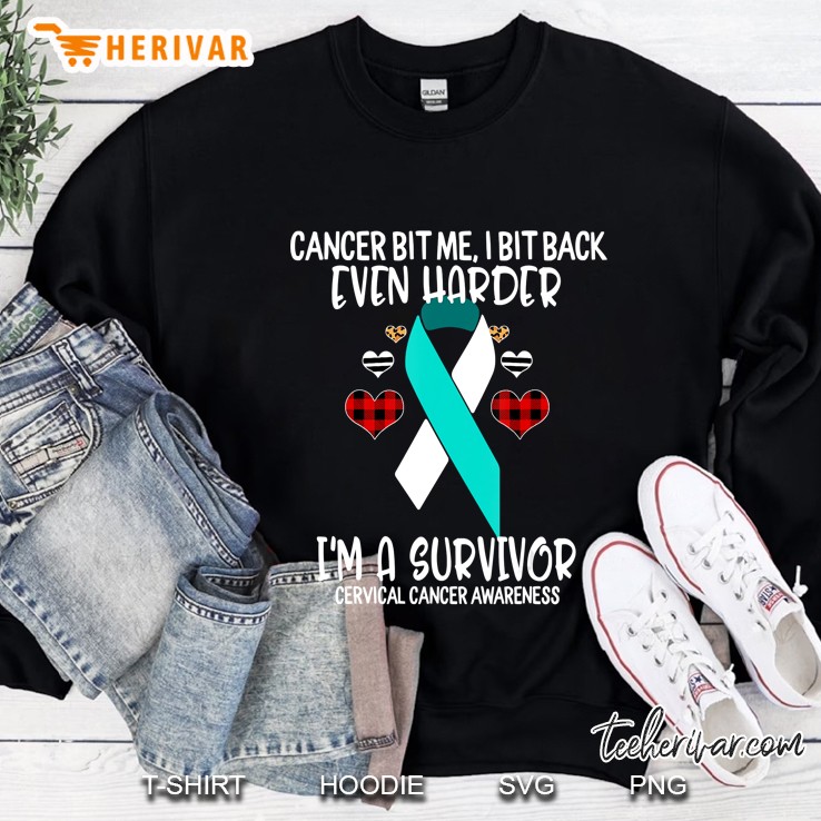 Cancer Bit Me I Bit Harder I'm Survivor Cervical Cancer Mugs