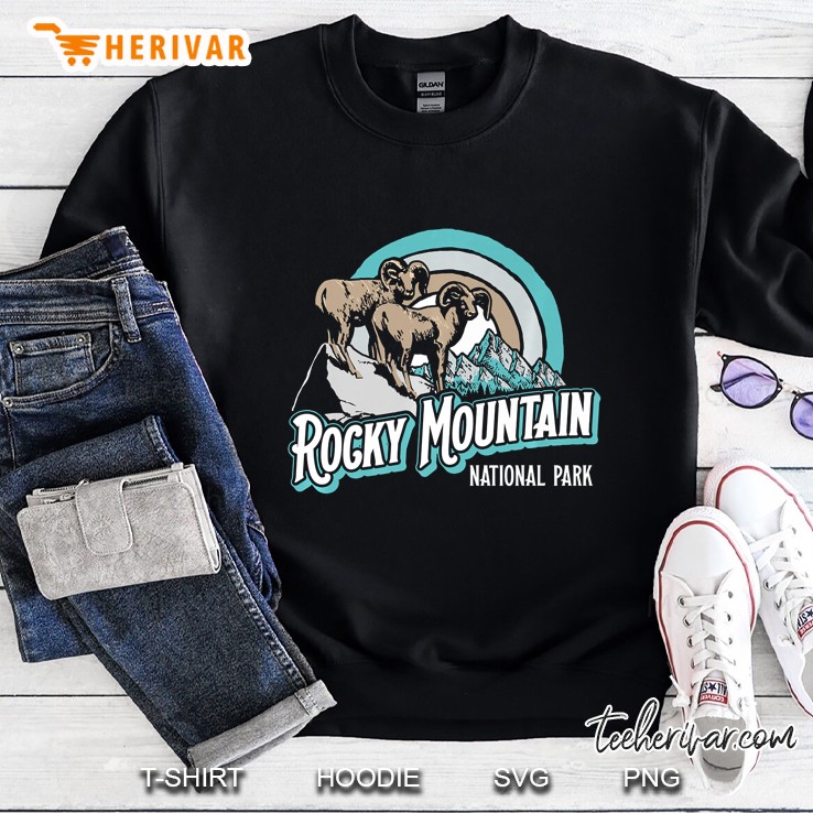 Rocky Mountain National Park Big Horn Sheep Retro Colorado Sweatshirt