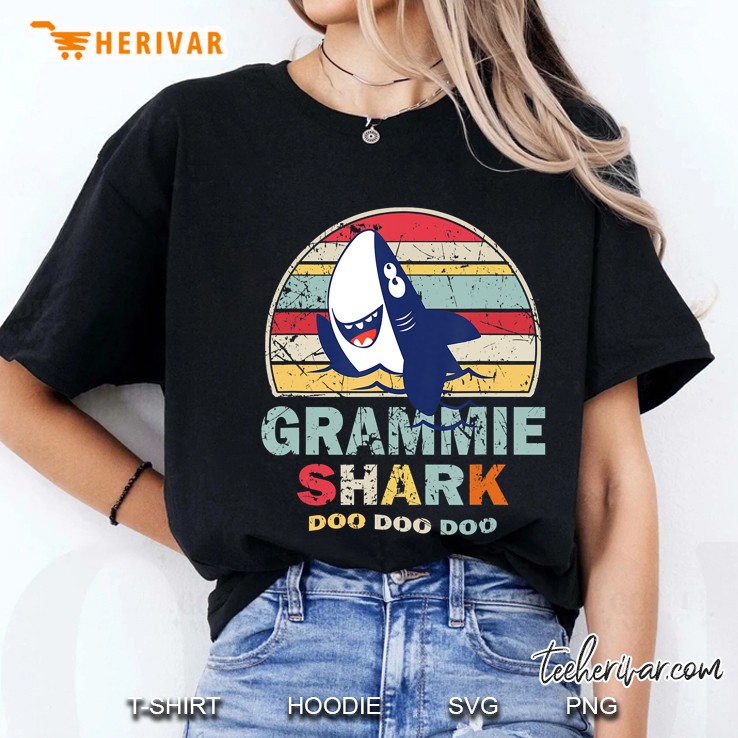 Vintage Grammie Shark Shirt Fathers Day Gift For Men Women Ladies Tee
