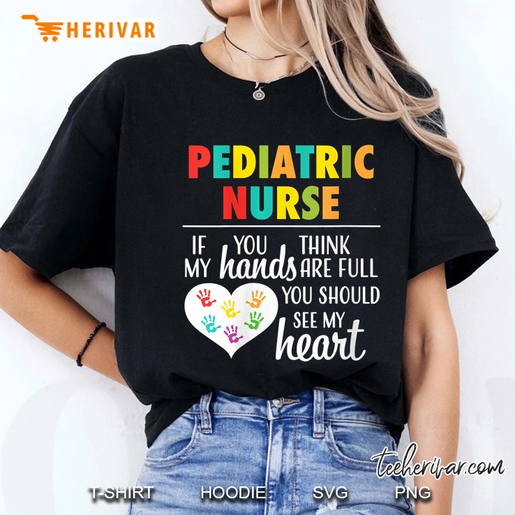 Womens Pediatric Nurse Cute Heart Hoodie