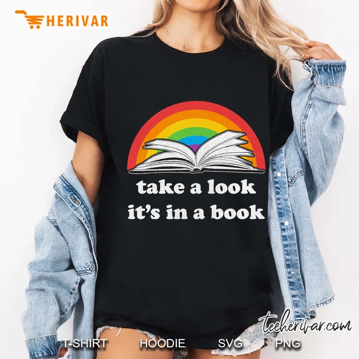 Take A Look, Its In A Book - Retro Inspired Reading Rainbow Ladies Tee