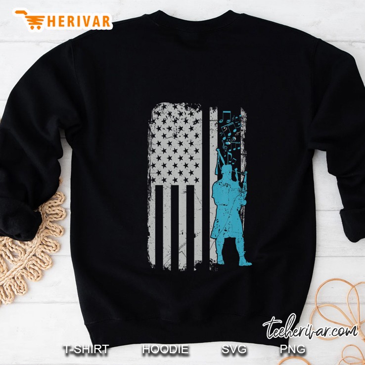 Bagpiper Usa Flag Piper Gift For Honor Guard Bagpipe Players Sweatshirt