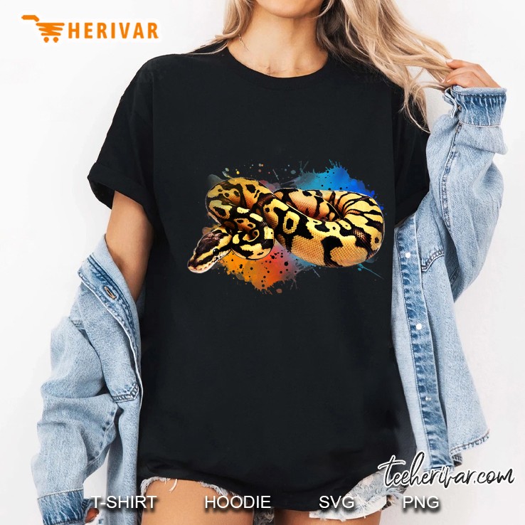 Ball Python Watercolor Reptile Keeper Paint Splash Ladies Tee