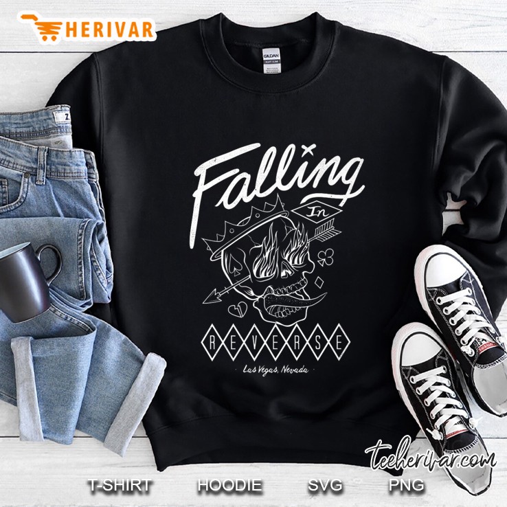 Falling In Reverse - Vegas Flame Skull - Official Merch Premium Sweatshirt