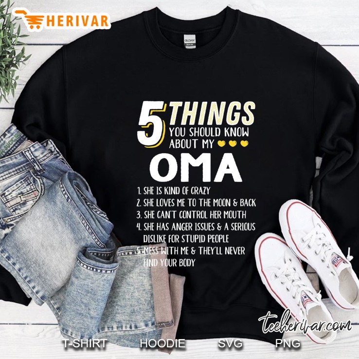 Funny 5 Things Grandma Oma Gift Idea Sweatshirt